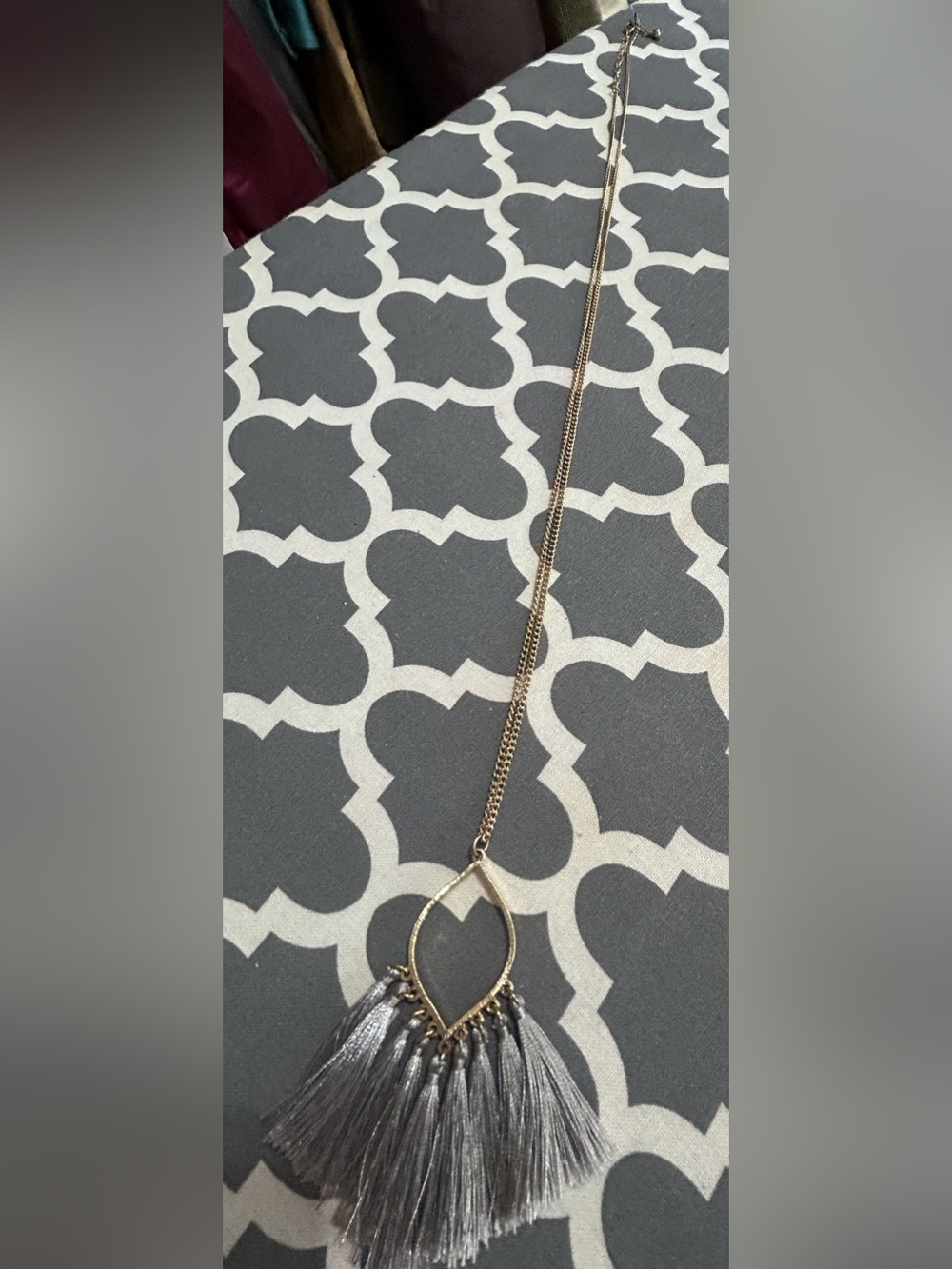 Delicate Teardrop Pendant Necklace in Gold Tone